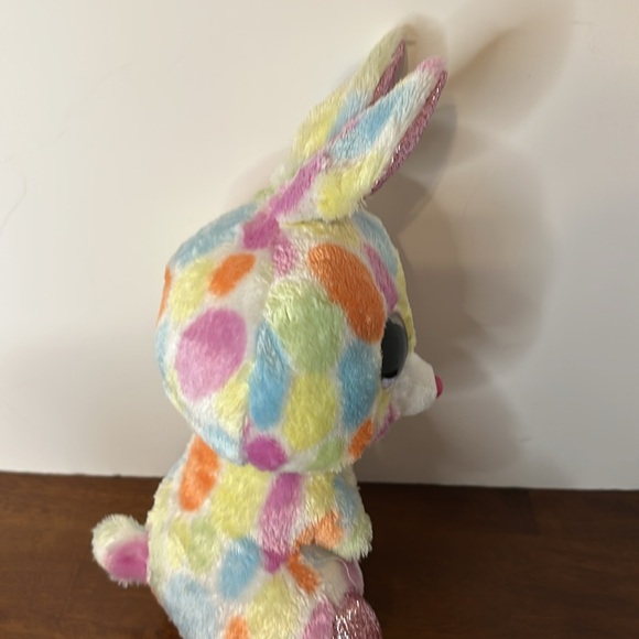 Ty Colorful Plush Bunny with Sparkly Ears - Picture 6 of 11